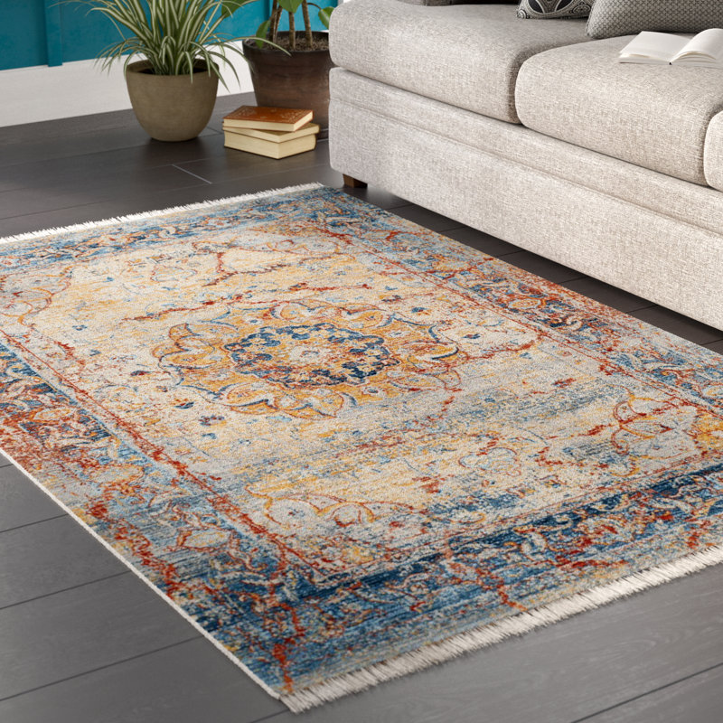 Marigold Blue/Orange Area Rug & Reviews Birch Lane